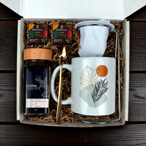 Kit Presente Corporativo Coador de Cafe Individual e Caneca Personalizada