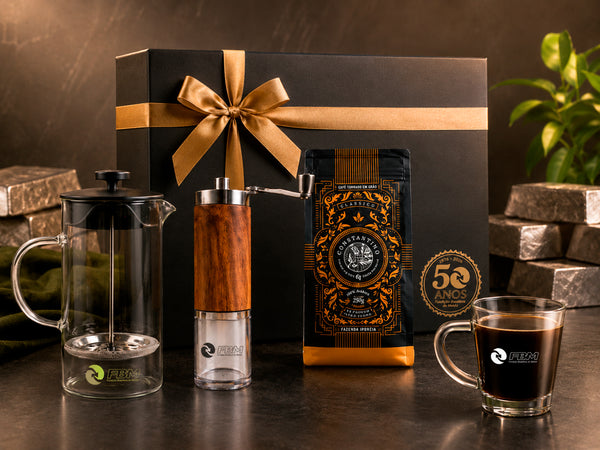 Kit Presente Corporativo Cafe em Graos com Moedor e Caixa Cartonada