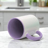 Caneca de Ceramica Branca Lilas Interno e Alca Emborrachada 325mL - Personalizada - LeBlank Corporativo