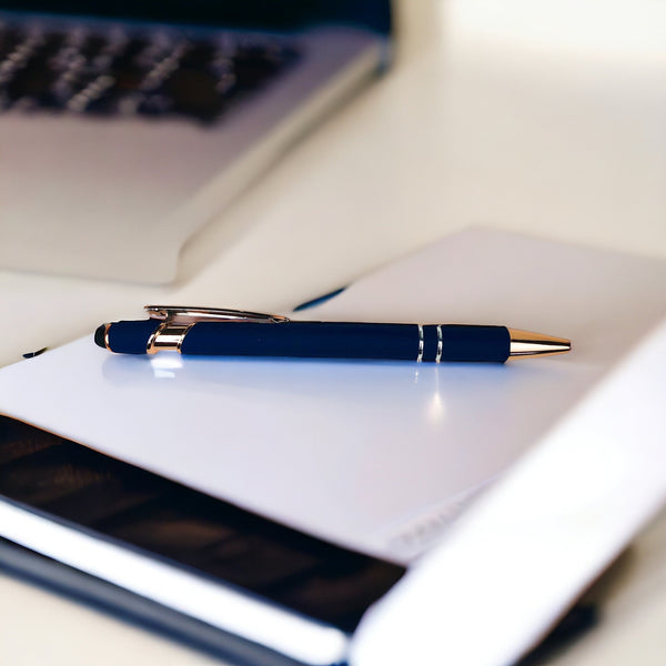 Caneta Metal com Touch e Detalhes Rose Gold - Personalizada - LeBlank Corporativo