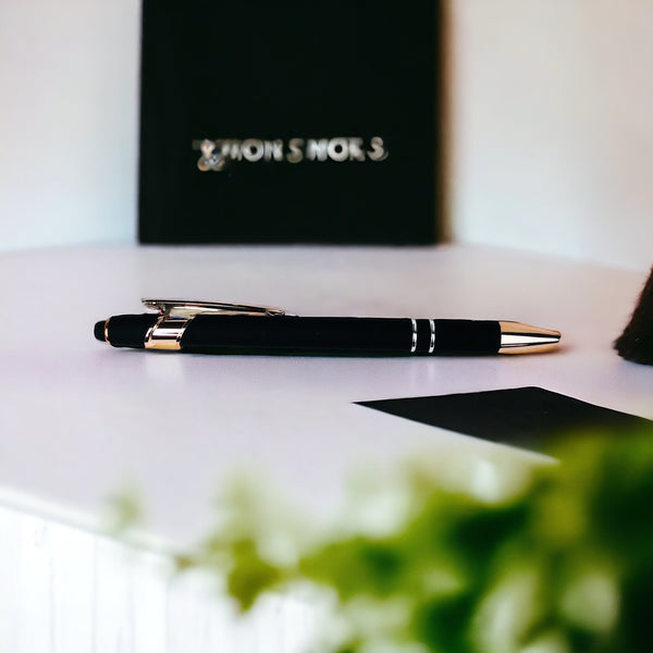 Caneta Metal com Touch e Detalhes Rose Gold - Personalizada - LeBlank Corporativo