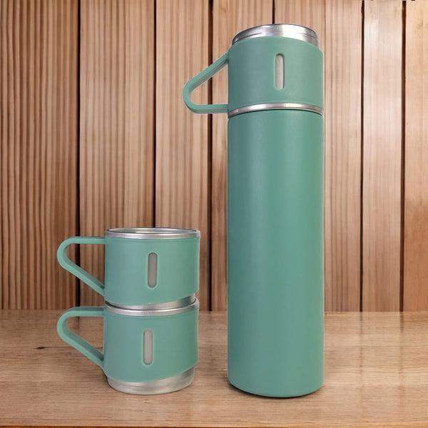 Garrafa Termica Kit com 3 Xicaras - Personalizado - LeBlank Corporativo