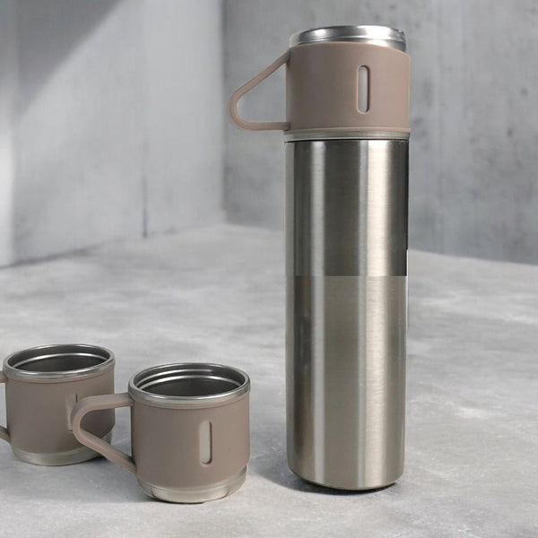 Garrafa Termica Kit com 3 Xicaras - Personalizado - LeBlank Corporativo