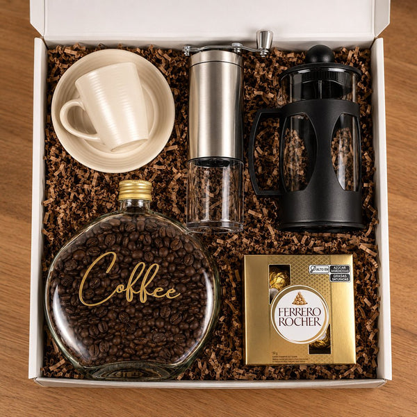 Kit Presente Cafe em Graos com Xicara Personalizada - LeBlank Corporativo