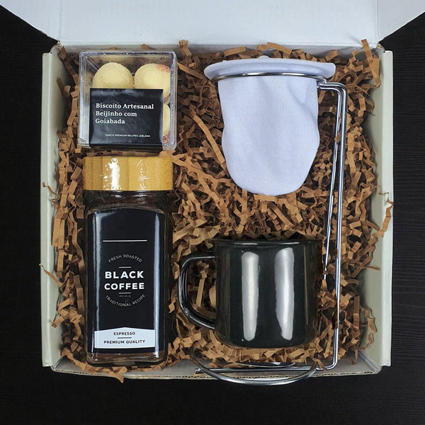 Kit Presente Cafe Rustico com Coador Individual - LeBlank Corporativo