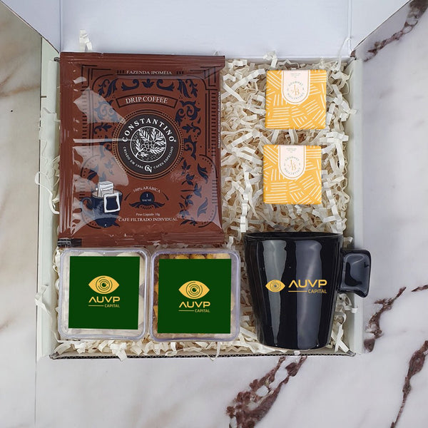Kit Presente Corporativo AUVP Cafe com Snacks - LeBlank Corporativo