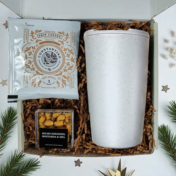 Kit Presente Corporativo Cafe com Copo de Bambu Ecologico - LeBlank Corporativo