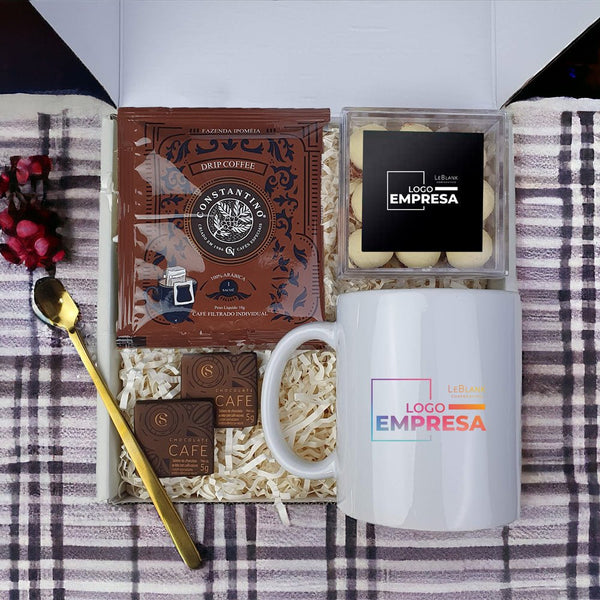 Kit Presente Corporativo Cafe Constantino e Caneca Personalizada - LeBlank Corporativo