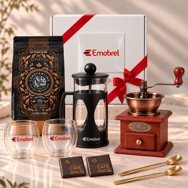 Kit Presente Corporativo Cafe Gourmet Vintage - LeBlank Corporativo
