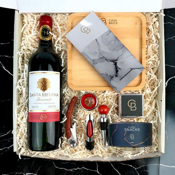 Kit Presente Corporativo Casa Brick Vinho Santa Helena Gourmet - LeBlank Corporativo