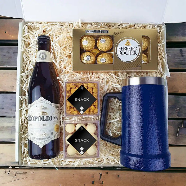 Kit Presente Corporativo Cerveja Churras com Caneca Personalizada - LeBlank Corporativo