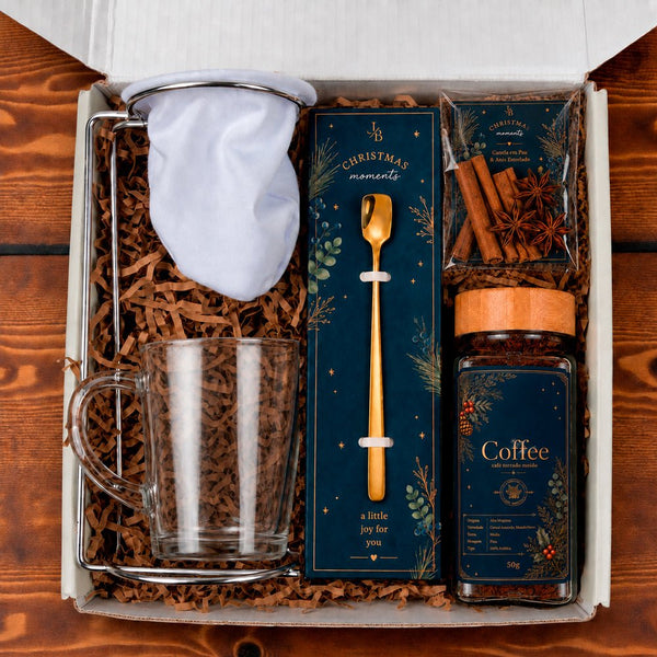 Kit presente corporativo de Natal com café personalizado para empresas