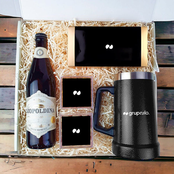 Kit Presente Corporativo Grupo Elo Cerveja com Caneca Termica - LeBlank Corporativo