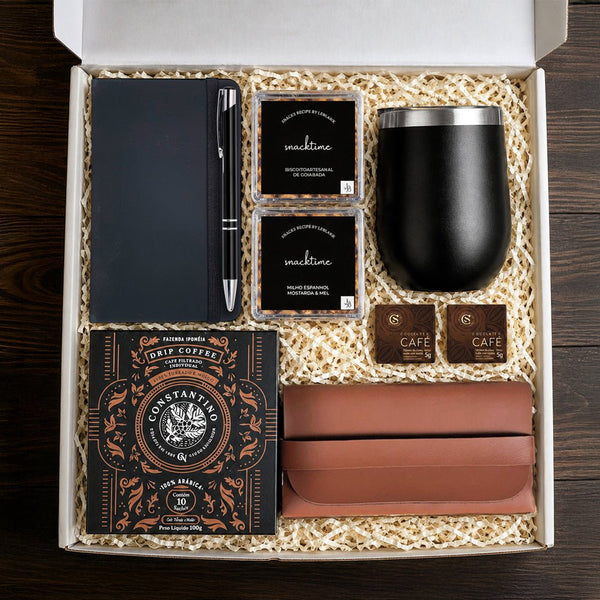 Kit Presente Corporativo Office Cafe com Copo de Ceramica Personalizado - LeBlank Corporativo