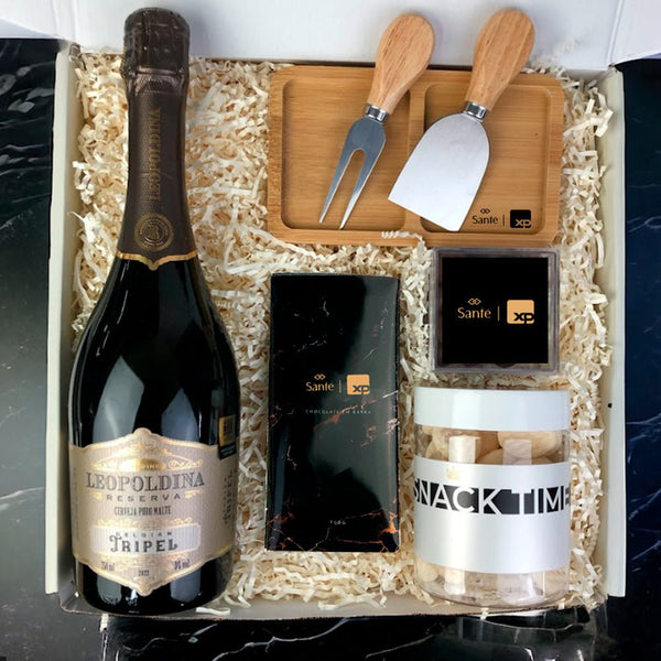 Kit Presente Corporativo Sante Investimentos Cerveja Tripel com Snacks - LeBlank Corporativo
