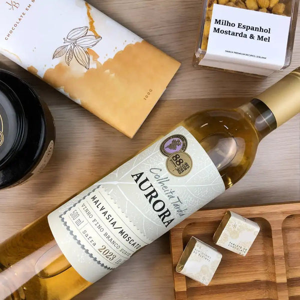 Kit Presente Corporativo Vinho Branco e Chocolate - LeBlank Corporativo