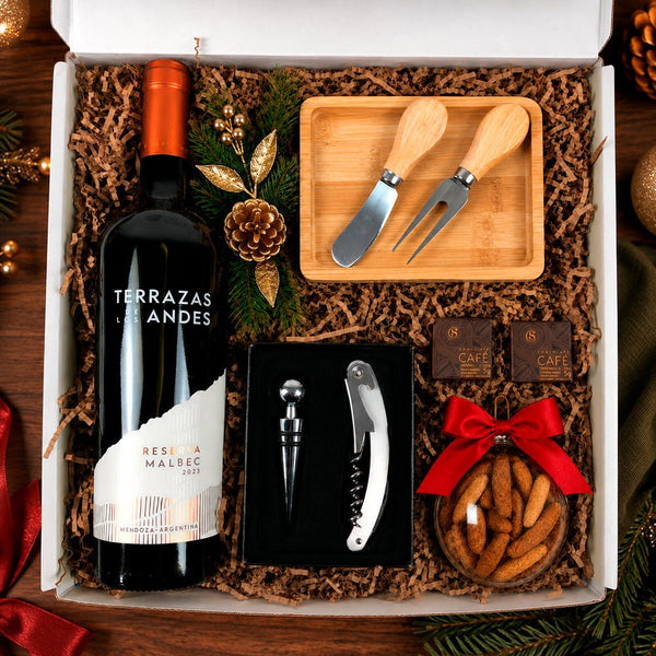 Kit Presente Corporativo Vinho Terrazas Natalino - LeBlank Corporativo