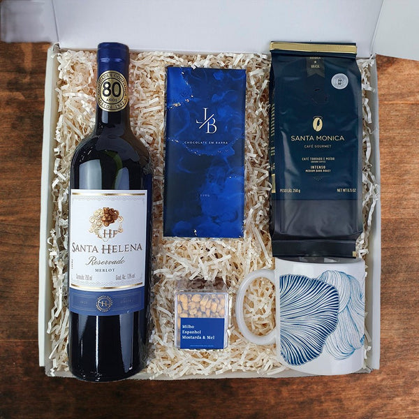 Kit Presente Corporativo Vinho Tinto com Caneca Personalizada - LeBlank Corporativo
