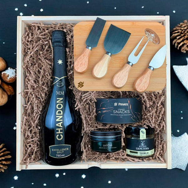 Kit Presente Corporativo Wood Banco do Brasil Chandon Excellence - LeBlank Corporativo