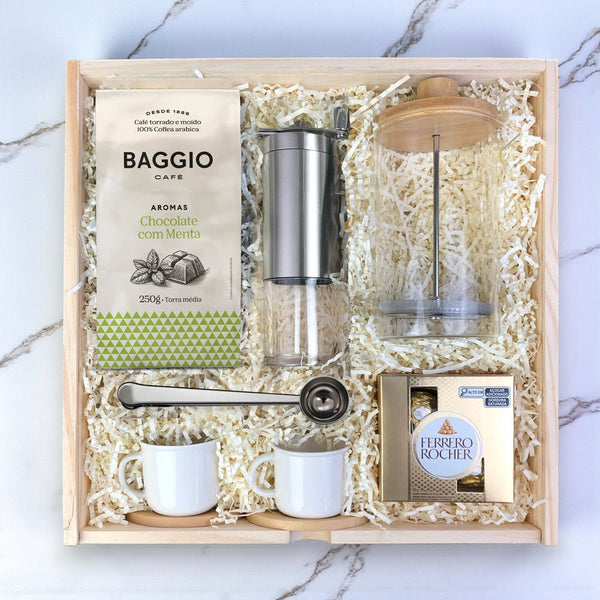 Kit Presente Corporativo Wood Cafe com Ferrero - LeBlank Corporativo