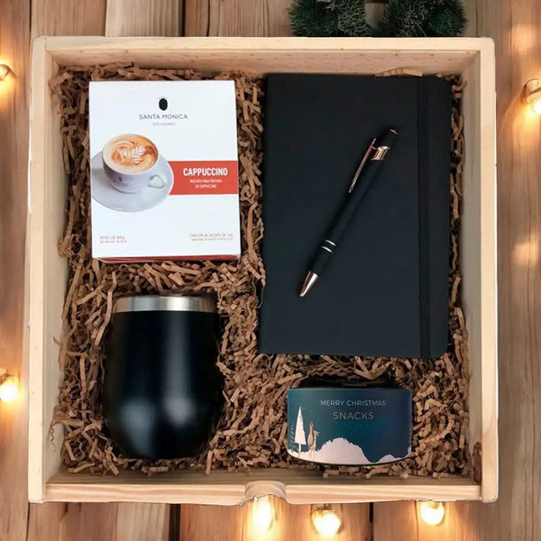 Kit Presente Corporativo Wood Cappuccino Office Premium - LeBlank Corporativo