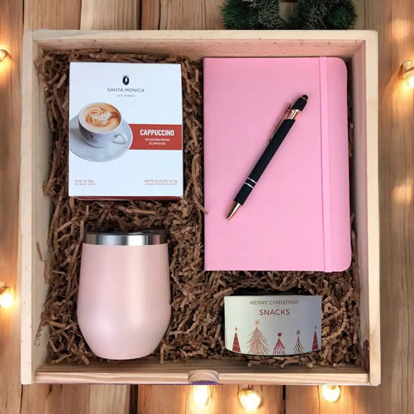 Kit Presente Corporativo Wood Cappuccino Office Premium - LeBlank Corporativo