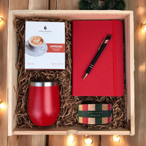 Kit Presente Corporativo Wood Cappuccino Office Premium - LeBlank Corporativo