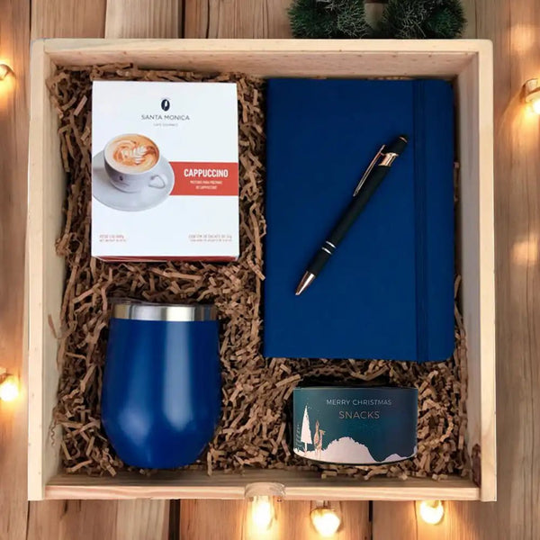 Kit Presente Corporativo Wood Cappuccino Office Premium - LeBlank Corporativo