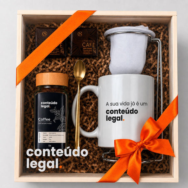 Kit Presente Corporativo Wood Coador de Cafe Individual e Caneca Personalizada - LeBlank Corporativo