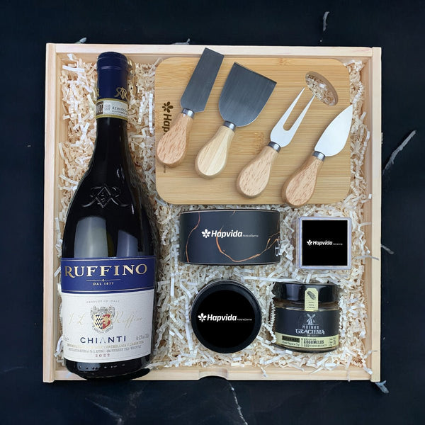 Kit Presente Corporativo Wood Hapvida Ruffino Gourmet - LeBlank Corporativo