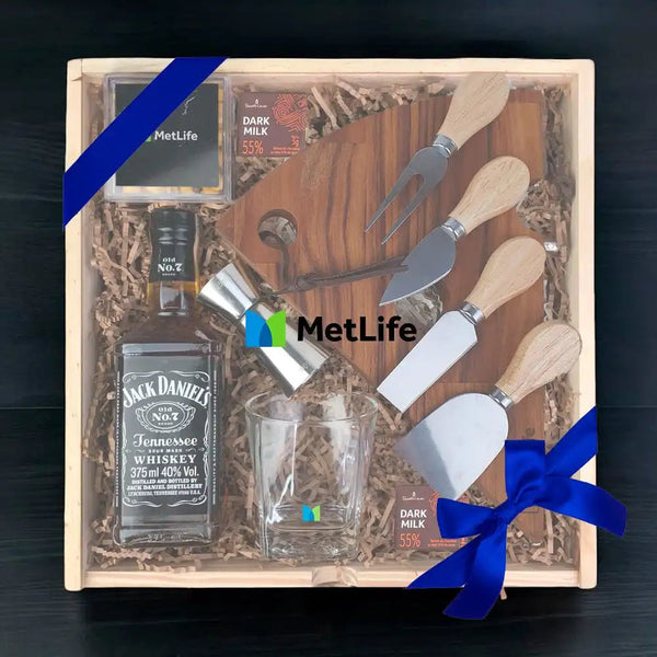 Kit Presente Corporativo Wood MetLife Whisky Jack Daniels Premium - LeBlank Corporativo