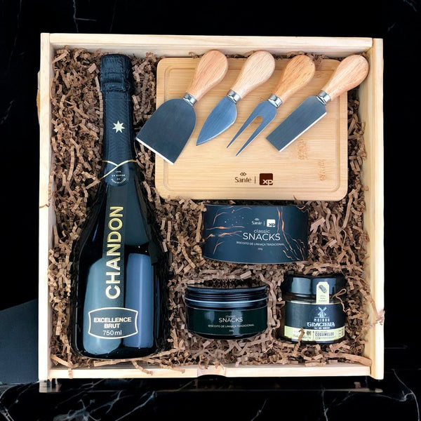 Kit Presente Corporativo Wood Sante Investimentos Chandon Excellence Gourmet - LeBlank Corporativo