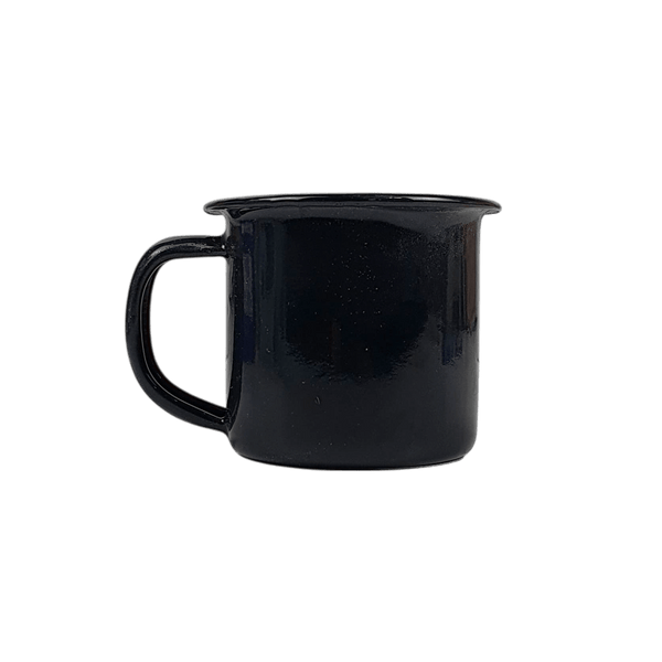 Xicara Canequinha Esmaltada 80ml Preta - Personalizada - LeBlank Corporativo