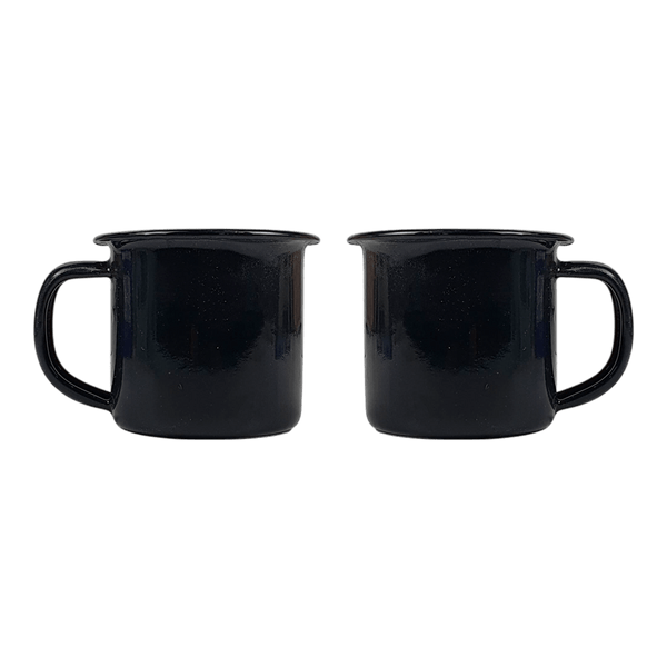 Xicara Canequinha Esmaltada 80ml Preta - Personalizada - LeBlank Corporativo