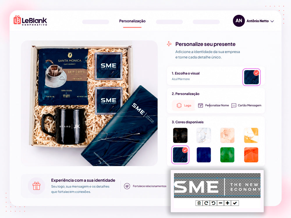 Kit presente corporativo personalizado LeBlank