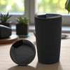 Copo Termico de Bambu Parede Dupla com Tampa 500ml Preto - Personalizado