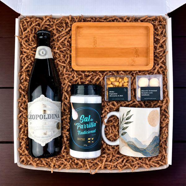 Kit Presente Corporativo Cerveja Churras com Caneca Personalizada