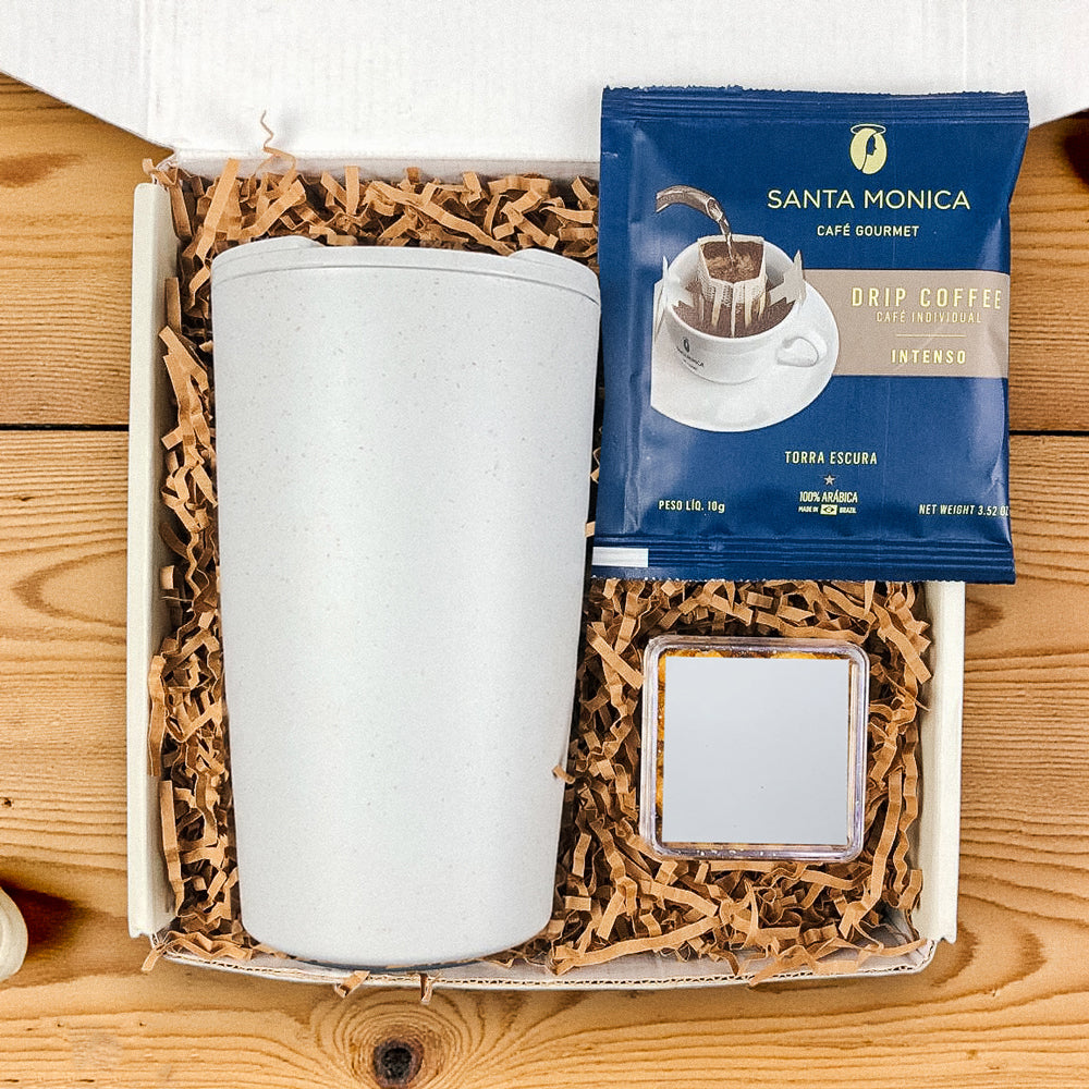 Foto do Kit Presente Corporativo Cafe com Copo de Bambu Ecologico