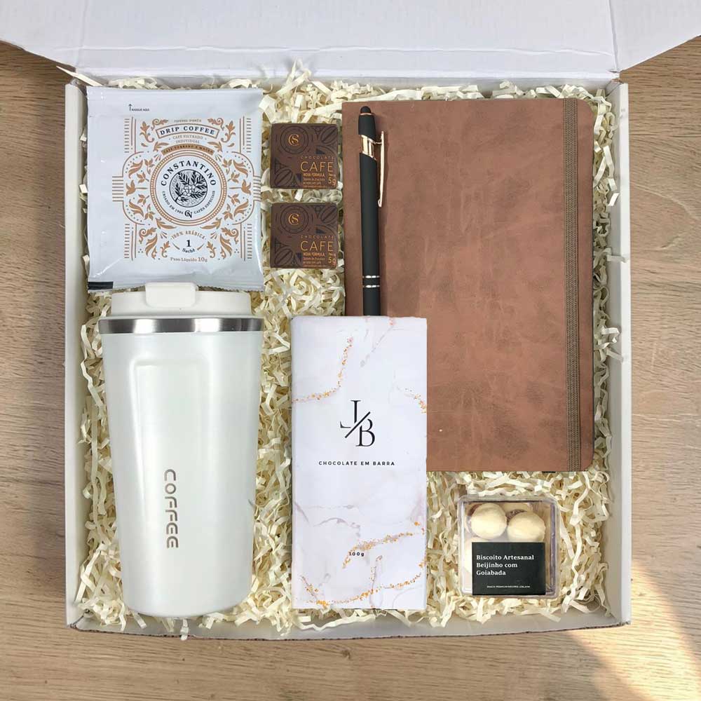 Kit Presente Corporativo Office e Chocolate Cremoso - LeBlank Corporativo