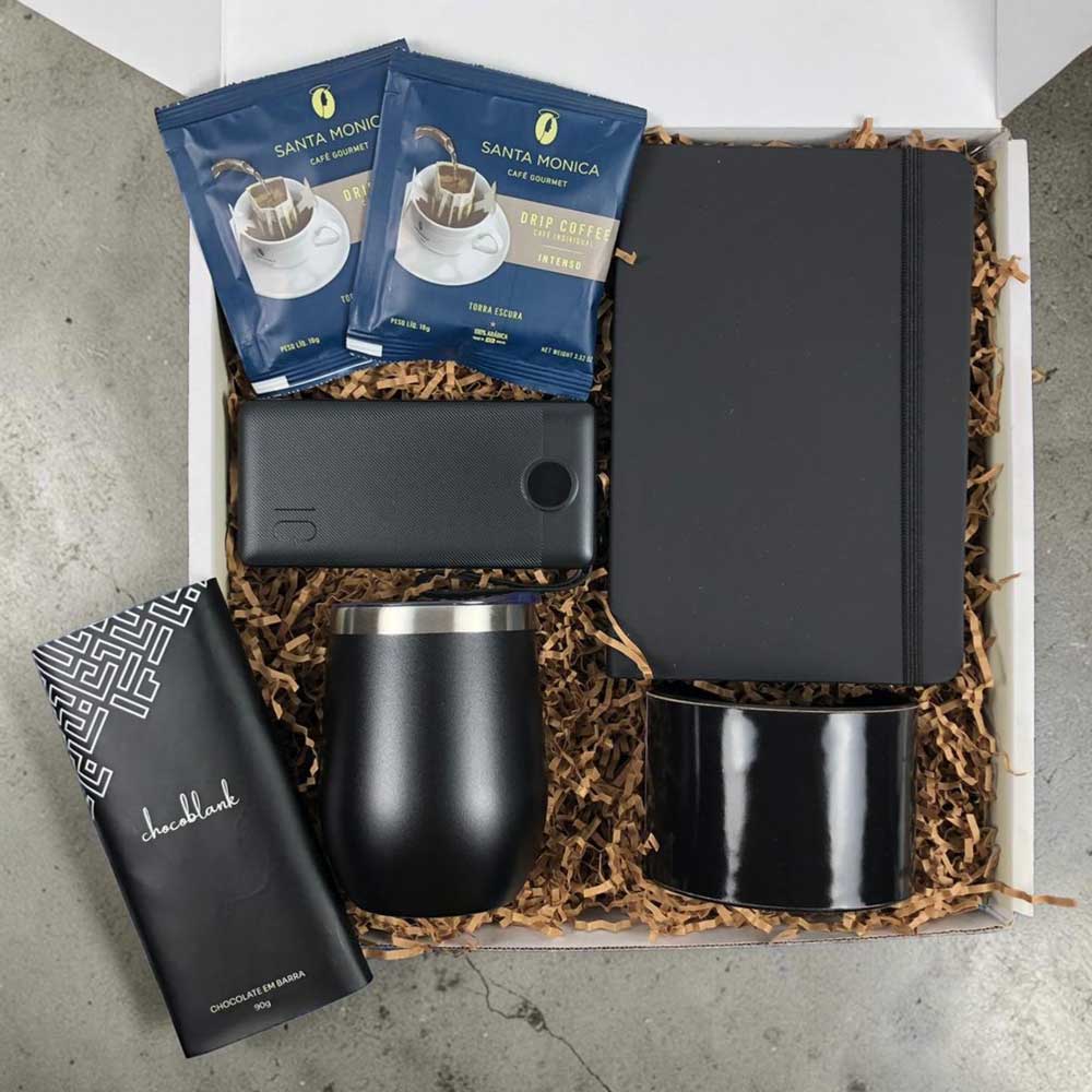 Kit Presente Corporativo Office com Carregador Portatil - LeBlank Corporativo