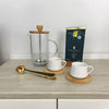Kit Presente Corporativo Wood Cafe com Prensa Francesa Vidro e Bambu Premium