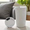 Copo Termico de Bambu Parede Dupla com Tampa 500ml Branco - Personalizado