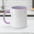 Caneca de Ceramica Branca Lilas Interno e Alca Emborrachada 325mL - Personalizada