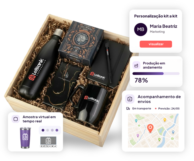 Produtos corporativos LeBlank personalizados