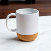 Caneca de Ceramica Branca com Base de Cortica 400ml - Personalizada - LeBlank Corporativo