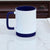Caneca de Ceramica Branca com Base e Alca de Silicone 325mL - Azul Marinho - Personalizada - LeBlank Corporativo