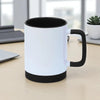 Caneca de Ceramica Branca com Base e Alca de Silicone 325mL - Preto - Personalizada - LeBlank Corporativo