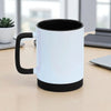 Caneca de Ceramica Branca com Base e Alca de Silicone 325mL - Preto - Personalizada - LeBlank Corporativo