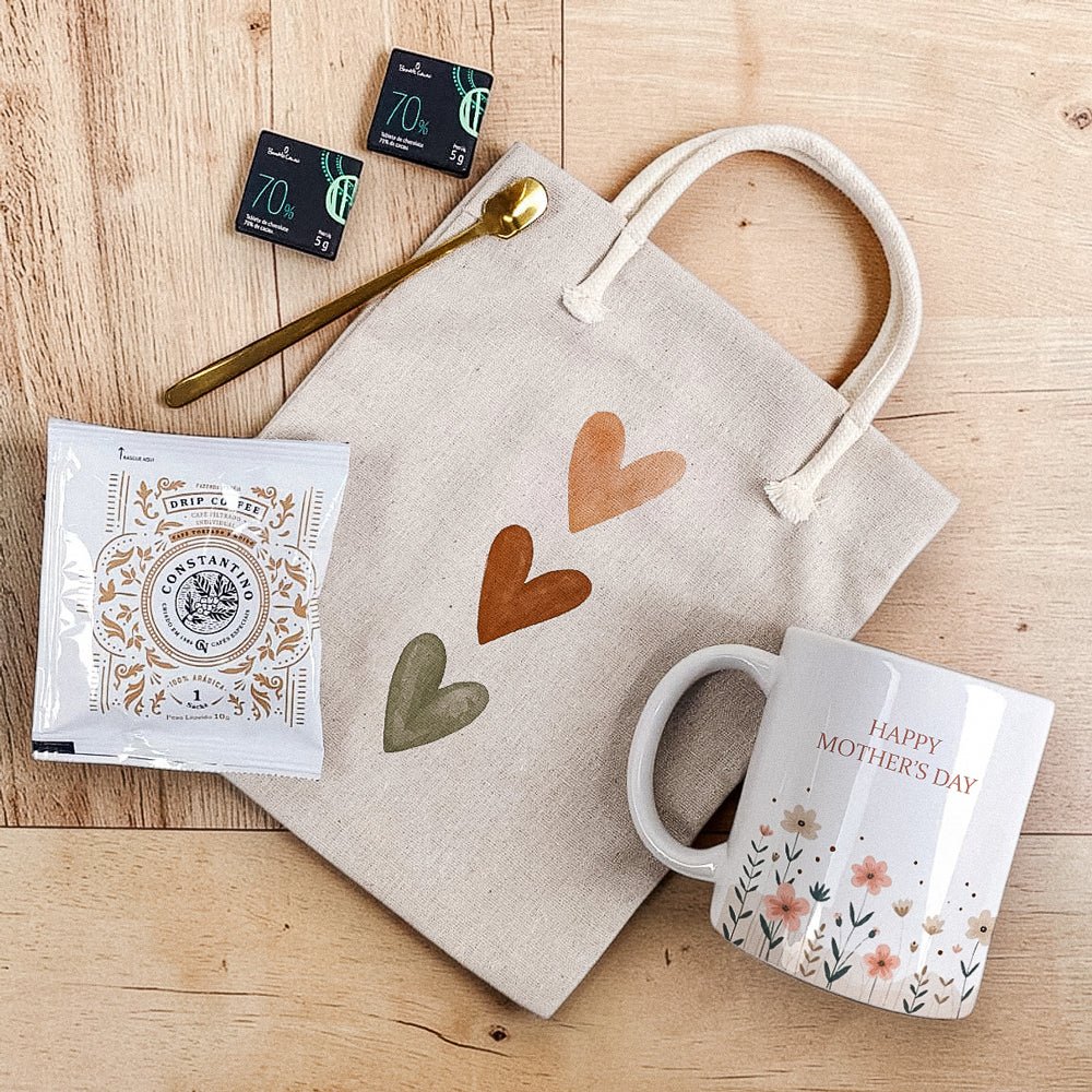 Kit Presente Corporativo Caneca com Drip Coffee com Bag de Linho - LeBlank Corporativo