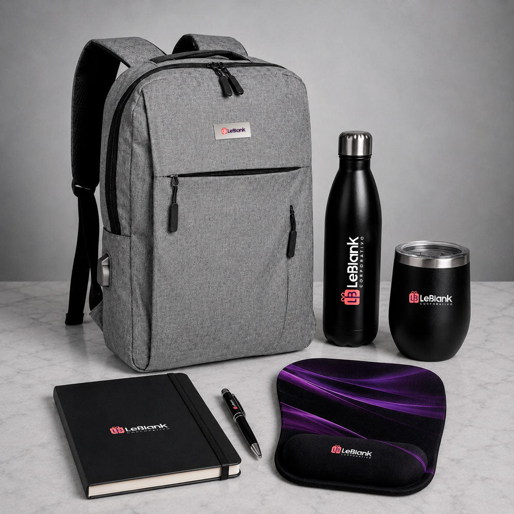 Kit Corporativo Onboarding com Garrafa e Copo Termico - LeBlank Corporativo